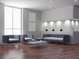 Interno con divano e finestra