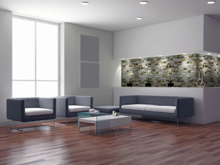 Interno con divani e finestra