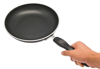 Black pan with handle