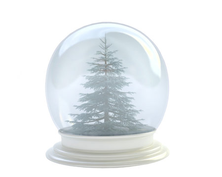 Pine Tree In Snow Globe