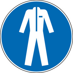 Gebotszeichen Schutzanzug Schutzkleidung Schild