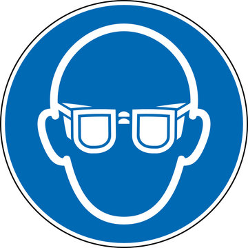 Gebotszeichen Schutzbrille Augenschutz benutzen Zeichen