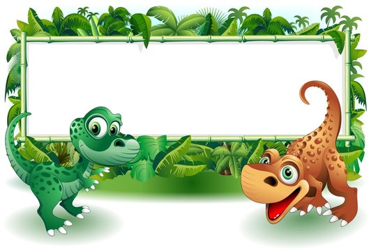 Dinosauri Cuccioli Giungla-Baby Dinosaur Jungle Background