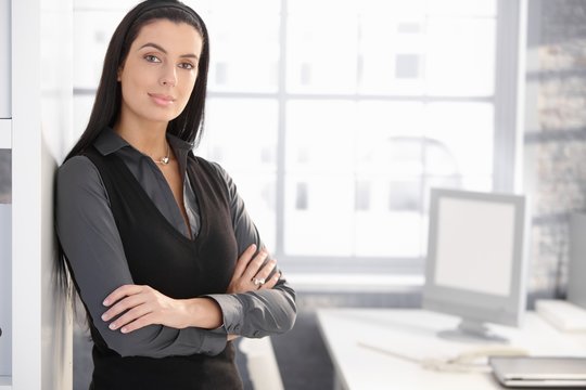 Confident office worker woman