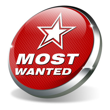 button 3d most wanted red white star