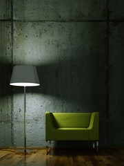 Wohndesign - grüner Sessel