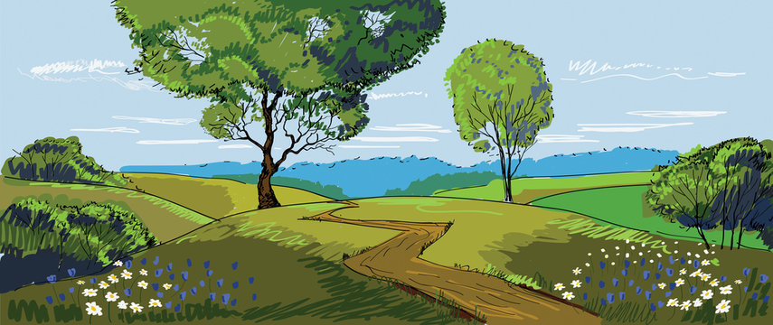 Sunny Meadow landscape