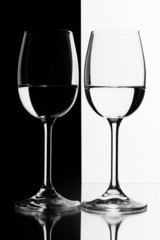 two wine glasses