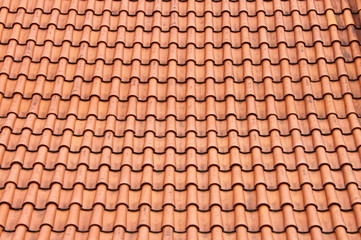 Red roof clay tiles