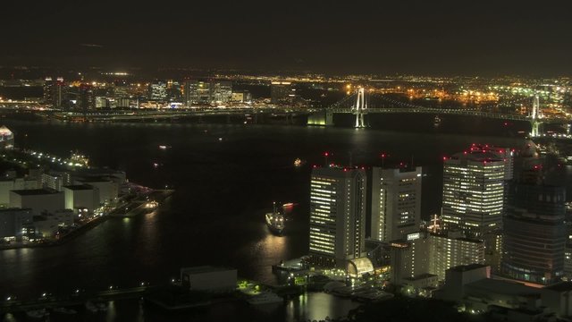 隅田川とレインボーブリッジの夜景