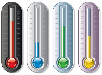 vector set of thermometers