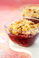 Apple and blackberry crumble