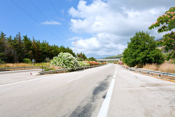 highway in Sicily - obrazy, fototapety, plakaty