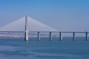 Vasco da Gama Bridge over Tejo in Lisbon