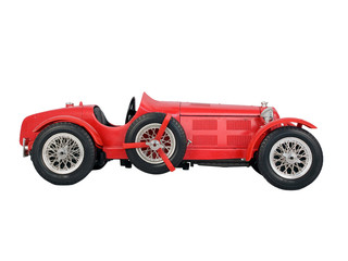 red vitage car isolated on white background