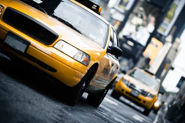 Tableaux ronds sur plexiglas Anti-reflet TAXI de new york taxi new-yorkais