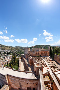 Blick auf Alcazaba in der Alhambra, Granada/Spanien