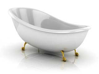 classic bathtub isolated on the white