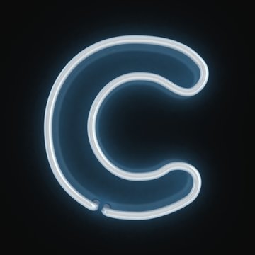 Neon Font Letter C