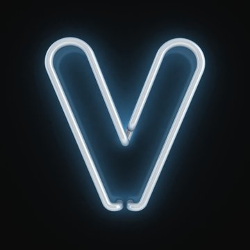 neon font letter v