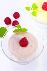 Pudding mit Himbbere