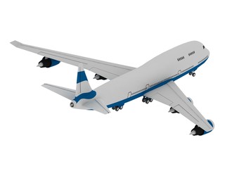 3D model of airplane isolated on white background