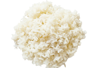 Thai food, jasmine rice cooked isolated on white background