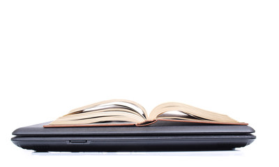 Book on laptop