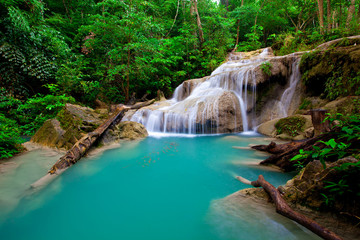 Eravan Waterfall in Kanchanaburi, Thailand