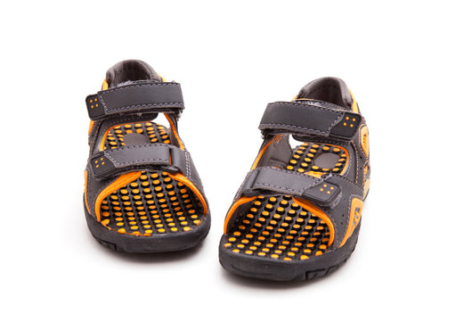 kid's sandals on white, with good clipping path