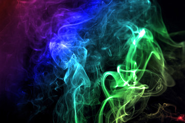 Colorful smoke abstract curly