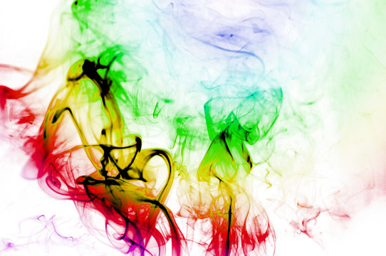 Colorful smoke abstract curly