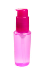 Pink bottle for cosmetics