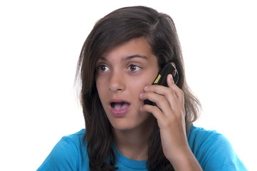 teenage girl talking on the phone