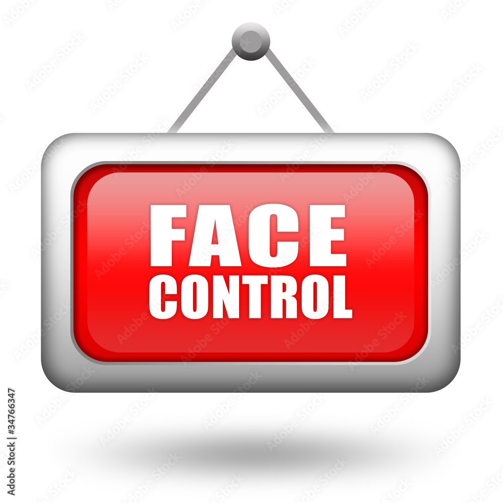 Wall mural face control sign