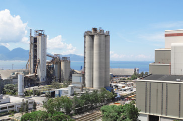 Fototapeta na wymiar Cement Plant,Concrete or cement factory, heavy industry or const