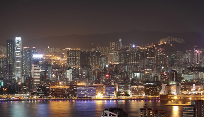 Obraz premium Hongkong nocą