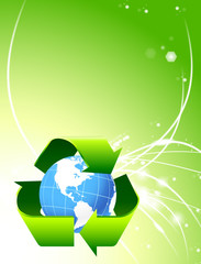 Nature Globe on Abstract Light Background