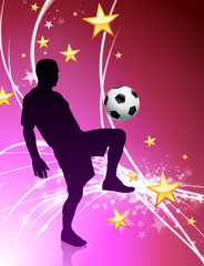 Soccer Player on Abstract Light Background