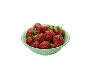 Freshly picked bowl of strawberries