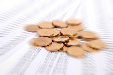 Financial data and coins