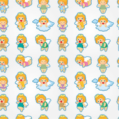 seamless angel pattern.