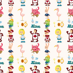 seamless Alice in Wonderland pattern.