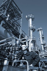 Fototapeta premium engineer inside oil refinery