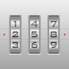 silver number combination lock
