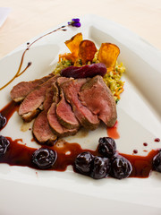 italian dish duck breast stake