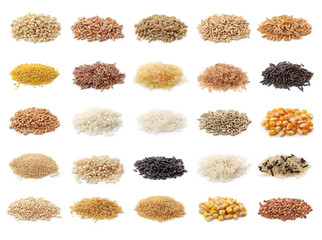 Cereals collection isolated on white background © Elena Schweitzer