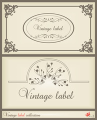 Vintage brown label vector background set No 2