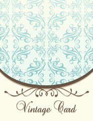 Vintage blue vector background card or book cover