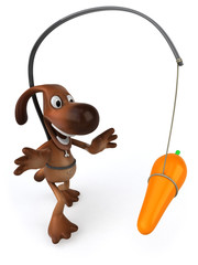 Chien et carotte